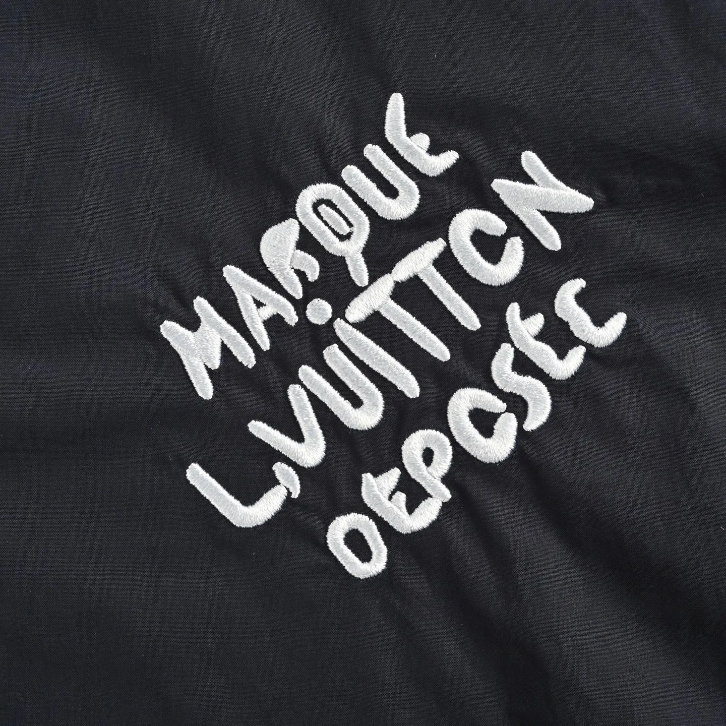 Louis Vuitton/Louis Vuitton 25ss embroidered letter logo shirt